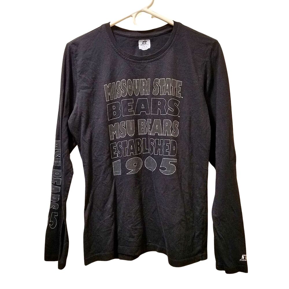 Missouri State Bears MSU T-Shirt Women’s Large Black Long Sleeve Russel